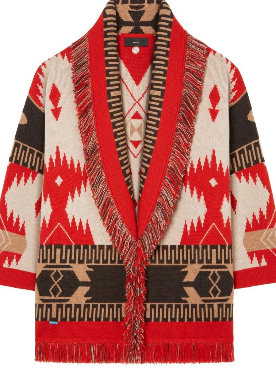 Affordable Alanui Icon cardigan Women cashmere jacquard 0814